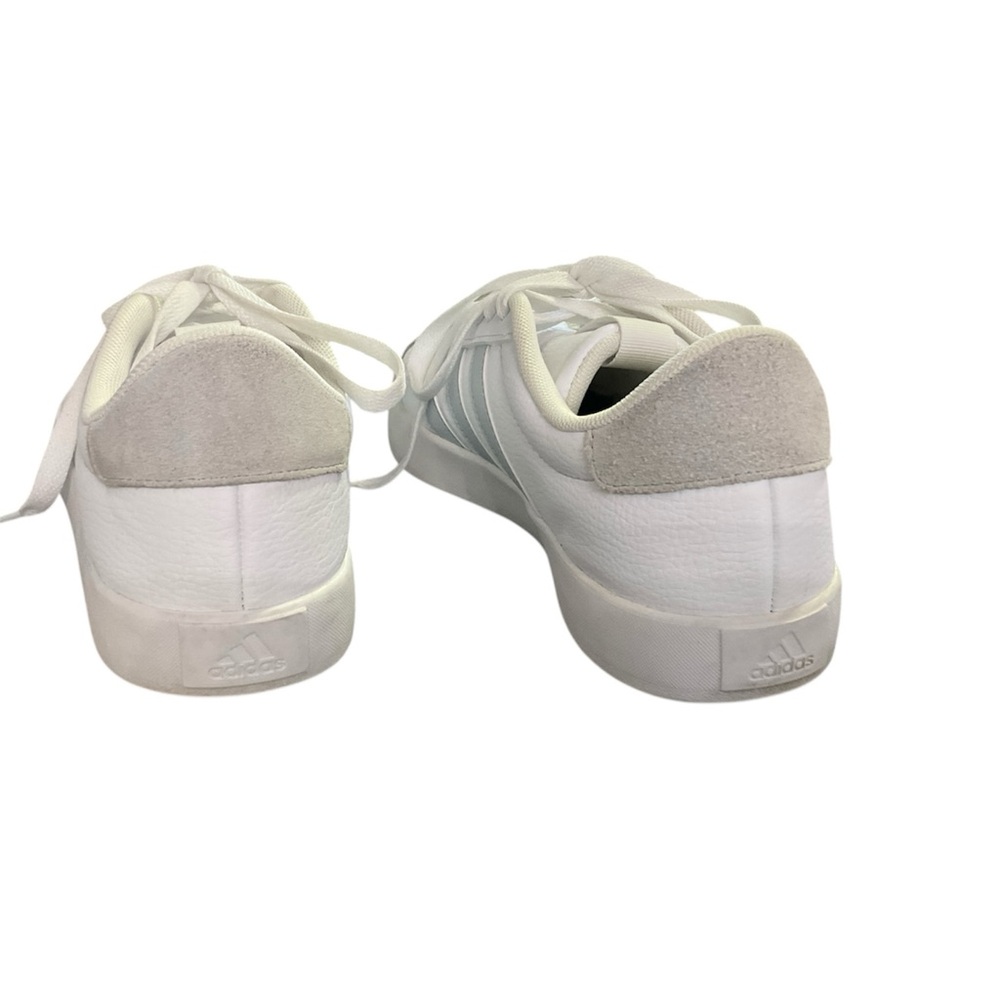 adidas White Sneakers with Light Gray Stripes and Suede Accents - Picture 3 of 5